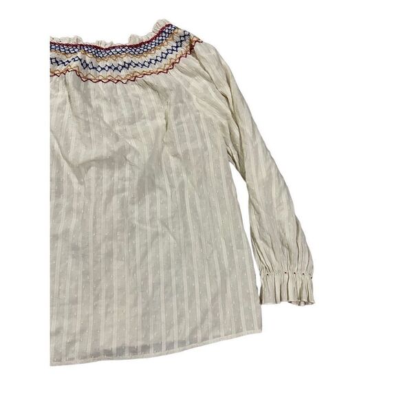 Velvet by Graham & Spencer Trudie Embroidered Smocked Long Sleeve Blouse - Picture 11 of 12
